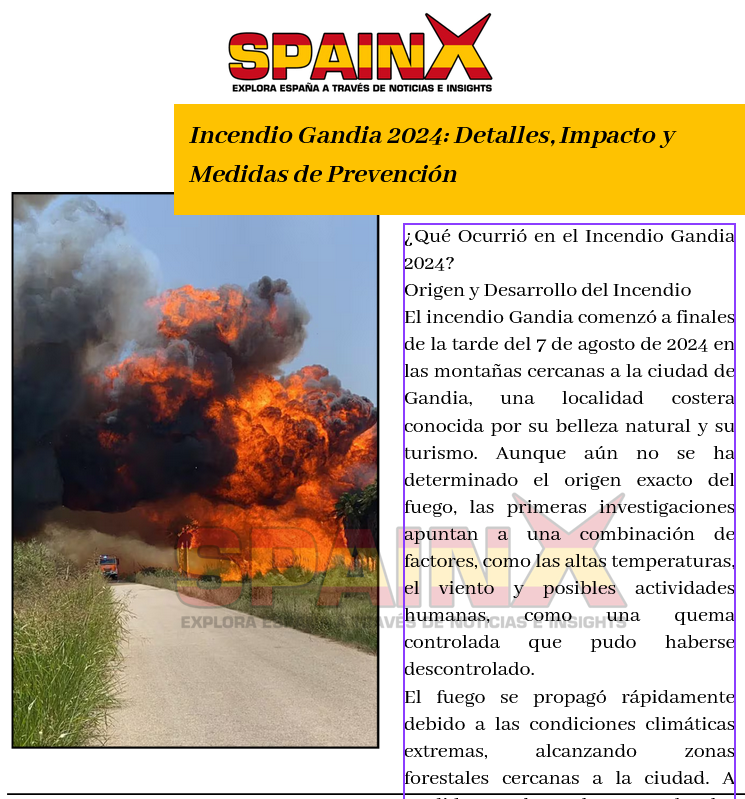 Incendio Gandia 2024: Detalles, Impacto y Medidas de Prevención